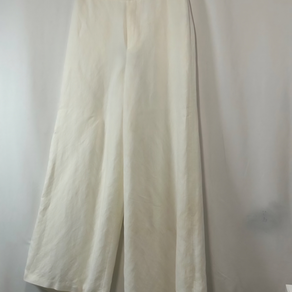 Linda Allard Ellen Tracy Elegant Cream Wide-Leg Pants